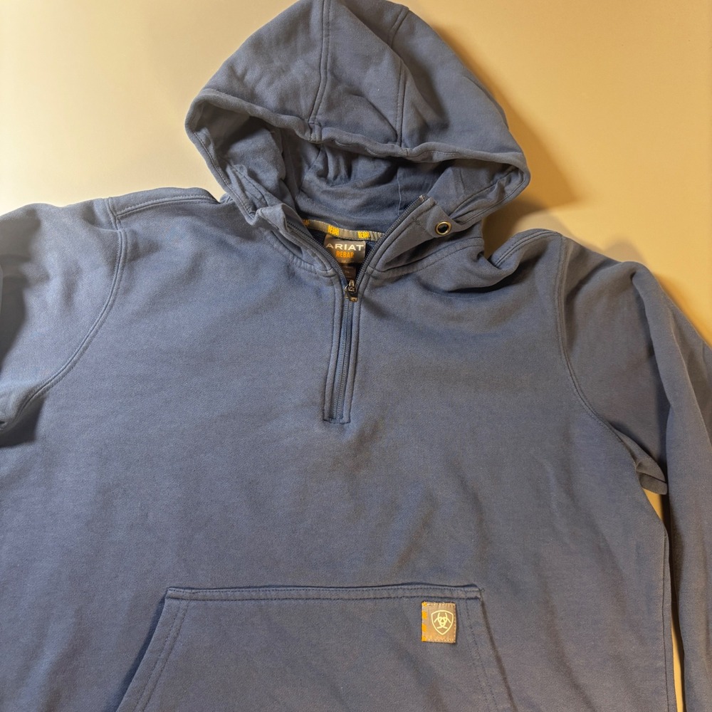 Ariat Rebar Skill Set 1/2 Zip Hoodie Womens XL Blue Water Repellent‎ 10041597